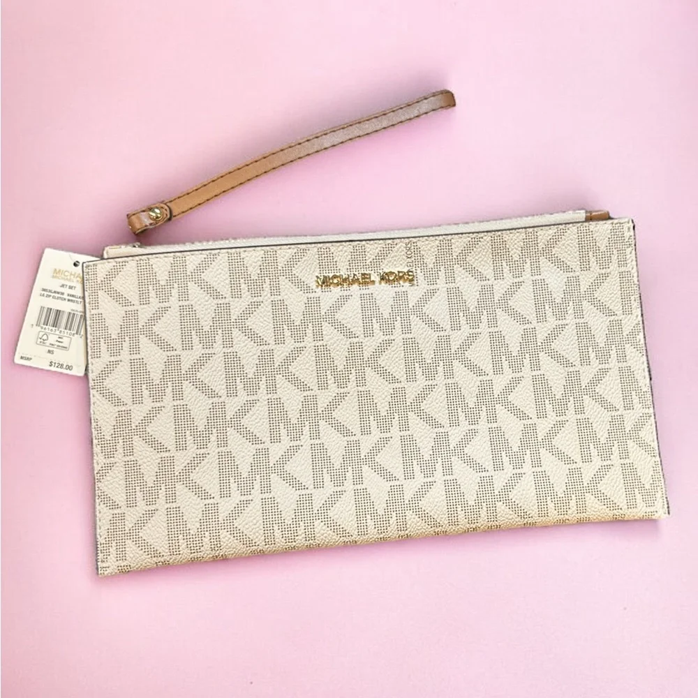 NWT Michael Kors Jet Set Large Zip Clutch Wristlet - Picture 2 of 5